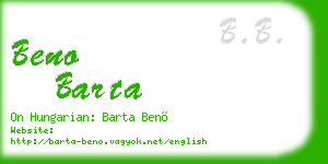 beno barta business card